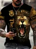 Homens camisetas Verão t-shirt homens leão animal impressão 3d moda curto slve top micro elástico esporte fitness camiseta para homens t240325
