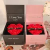 Jag älskar dig Heart Rose presentförpackning för kvinnor flickvän julklappar i mode romantiska halsbands ring smycken låda 240315
