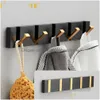 Crochets Rails Taicute Porte-serviettes pliant 2Ways Installation Porte-manteau mural pour salle de bain Cuisine Chambre Couloir Noir Or DH8JO