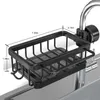 Hooks Hanging Drain Rack Kitchen Sink Organizer With Strong Load-bearing Hook For Faucet Sponge Holder Not Easily