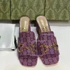 2024 Diseñador Italia Nuevas sandalias de mujer Moda de verano Calle de lujo Casual Sandalias de tacón alto de alta calidad Clásico 9 Color Impreso Carta Zapatillas