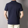 Designer-Stil reines Baumwoll-Turn-Down-Kragenpolo-Shirt, neuer Sommerstil für Männer, einzigartige Stickerei-Design-Leads Modetrend