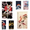 Filmer japansk ukiyoe dörr gardin karp kran dörröppning gardin körsbärsblommor linne dekorativa draperier café restaurang dekor partition