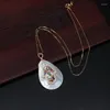 Pendant Necklaces Colorful Cz Cubic Zircon Crystal Paved Multi Image Charm Natural White Water Drop Shell For Women Earring Necklace DIY