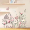 Stickers Classical Beautiful Flowers Vinyl Wall Stickers Home Decor Room Decoration Butterfly Wall Decals for Living room Bedroom Murals