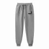 Autumn Fleece Men's Sweatpants Basketball Letter Logo Print Trousers Loose Outdoor Fitn Sportwear Pant Male Casual LG Pants F2ol#