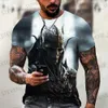 Męskie koszulki vintage horror 3D czaszka czaszka męska T-shirt Klasyczny Casual O Neck Short Slve Fashion Lose Oversizee Tops T Shirt Men T240325