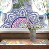 Adesivos de janela Mandala Adesivo de vidro Decalque de flor Decoração de casa Filme removível decorativo PVC Cling Anti-colisão para sala de estar adere
