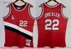 Impresso 1983-84 Classic Retro Basketball 22 Clydedrexler Jersey Print Vintage Red Breathable Jerseys camisas
