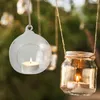 Candle Holders 6 Pcs Hanging Glass Ball Sphere Terrarium Holder Flat Planter Decor Tealight Lights