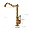 Bathroom Sink Faucets Basin Faucet Antique Brass Deck Mounted Single Hole Washbasin Tap Rotatable &Cold Mixer Water Kitchen