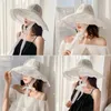 Geniş Memlu Şapkalar Kova Şapkaları Dış Mekan Şapkaları 2023 Yeni Kadın Yaz Şapkası Kadınlar Katı Dantel Geniş Brim Güneş Şapkası Kova Şapkası Kadınlar Zarif Ambalaj Panama Plajı HATC24326