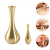 Vases 2 pcs Gold Decor Vase en laiton Mini Ornement Table en métal Minimaliste Po Props Porte-fleurs Enfant