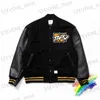 Men's Jackets WTAPS Leather Baseball Coat Jacket For Women Men 1 1 Best Quality Flocking Towel Embroidery Clothing T240326