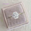 3.00CT Emerald Cut Moissanite Ring Emerald And Cadellic Cut 3 Stone Engagement Ring 18K Yellow Gold