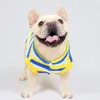 Beinwfyiy Franse bulldog kleding, gestreepte fleece tank Franse honden kleding voor kleine middelgrote honden