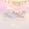 Anillos de racimo 925 Aguja de plata esterlina Lindo cristal de mariposa para mujeres Niñas Compromiso de boda Regalo del día de San Valentín Joyería de moda