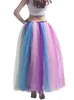 Kolor jednorożca Puffy kobiety Crinoline Tutu spódnice długie Rainbow Bridal Petticoats Cosplay Underskirt Rockabilly Tutu Party Spódnice CPA833