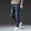 sulee hommes jeans automne nouveau élastique haut de gamme polyvalent droite lâche jeans busin casual cott stretch denim pantalon mâle marque q4cJ #