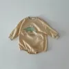 Bébé Original Dinosaur Sweat-shirt Romper 2024 Corée Autumn Bodys Bodys Bodys Boddler One Piece Boys Bodys Bodys Fille Opnits 240326