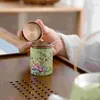 Butelki do przechowywania Emalia Puszer Jar Jar Food Ceramic Leaf Pojemnik Uchwyt przenośny