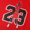 ＃23シカゴベースケットボールジャージー在庫番号23赤い白い刺繍