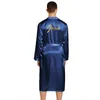 wedding Groom Robe Men Home Wear Satin Sleepwear Lg Sleeve Kimo Bathrobe Gown Male Brzing Letter Loungewear Nightdr H9OY#