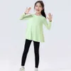 Flash Shipping New Children's Pullover Running Yoga Shark Pants Sports Quick Drying Long Sleeved Set Girl's Fiess Dance Autumn Dress