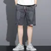 Neue Sommer Männer Denim Shorts Kordelzug Lose y2k Fi Tasche Street Hip Hop Männlichen Jeans Kurze Jogginghose S-5XL W2A9 #