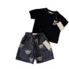 marque de créateurs enfants t-shirt shorts ensemble garçons nouveaux styles ours imprimé manches courtes shorts deux pièces vêtements pour enfants de haute qualité taille 100 cm-150 cm S06