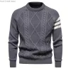 Весенне-осенний новый мужской свитер с круглым вырезом, облегающий повседневный японский вязаный пуловер Harajuku, мужской свитер, вязаный свитер D4Ut #