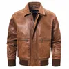 new Men's Warm Air Force Leather Jacket Real Pigskin Aviator Made Of Genuine Pigskin Leather a1sO#