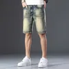 Högkvalitativ mans denim shorts jeans high street my byxor all-match passar raka sommarbyxor kort stor storlek 55 GB#