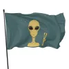 Accessoires Trotse Amerikaanse vlag met psychedelische buitenaardse levendige kleuren Dubbel gestikte trippy vlaggen Banners met koperen ringetjes Woondecoratie