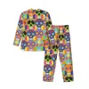 cute Sugar Skull Pajamas Set Halen Party Warm Sleepwear Male Lg Sleeve Casual Night 2 Pieces Nightwear Plus Size 2XL e9e9#