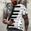 Herren T-Shirts Musik 3D Gedruckt Lustige Männer T-Shirt Mode Harajuku O Hals Ethnischen Stil T-Shirts Herren Kleidung Übergroße Kurze Slves T-shirt T240325