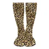 Dames Sokken Cheetah Animal Trendy Kousen Zwart Goud Luipaard Print Stijlvol Herfst Antislip Dames Skateboard Zacht