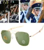 Nieuwe luchtvaart zonnebrillen Men 2021 Hoogwaardige merk American Army Military Optical Ao Sun Glazen mannelijke pilootglaslenzen Oculos878159999