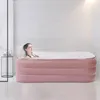 Decoratieve beeldjes opblaasbare volwassen badkuip vrijstaande opblaasbad met opvouwbare draagbare functie voor spa elektrische luchtpomp