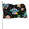 Accessoires Trotse Amerikaanse vlag met psychedelische buitenaardse levendige kleuren Dubbel gestikte trippy vlaggen Banners met koperen ringetjes Woondecoratie