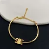 2022 Competitor Letter Fashion Brass Material Bracelet, Small and Popular Design, Celebrity Same Style Bracelet