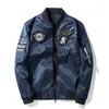Bomber invernale da uomo Giacca da pilota militare Badge Fi Double Side Wear Giacca da motociclista Autunno Gioventù Abbigliamento da uomo Pocket e0Zu #