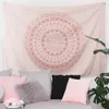 Pink Mandala Pattern Bohemia Tapestry Wall Hanging Home Decor Room Bedspread 240318