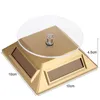 Jewelry Pouches Solar Rotating Stand Revolving Platform Showcase Turntable Watch Display Case