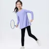 Flash Shipping New Children's Pullover Running Yoga Shark Pants Sports Quick Drying Long Sleeved Set Girl's Fiess Dance Autumn Dress