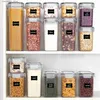 عبوات الطعام CaniSters 5 قطع مع حاوية المطر الغطاء مرجع المعكرونة مربع Multimain storae جرة مختومة جرة المطبخ Supply24326