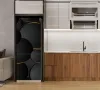 Pegatinas Negro Cool Girl Refrigerador Puerta Mural Etiqueta Impermeable PVC Gris Nevera Puerta Envoltura Cubierta 3D Papel Pintado Decoraciones de Cocina