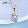 Pendanthalsband 18K Gold Moissanite Pendant Real AU750 Necklace 1.5ct 6*8mm Oval Lab Diamond Fine Jewelry for Girl Party Gift With CertificateC24326