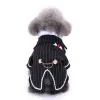 Giacche Gentleman Boy Dogs Tuxedo Suit con papillon per compleanno Dog Suit Papillon Costume Small Dog Wedding Party Suit Pet Puppy Clothes