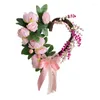 Decorative Flowers Valentine's Day Wreath Romantic In Heart Shape Sunproof Fauxl With Bright Colors For Balcony Bedroom Front Door